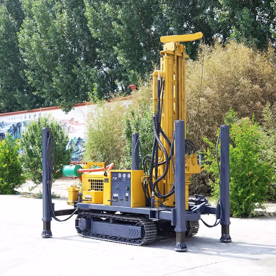 Macchina per perforazione di pozzi d'acqua/impianto di perforazione cingolato pneumatico per pozzo trivellato da 160 m/180 m/220 m/260 m/300 m per profondità di perforazione per roccia/montagna/area mineraria